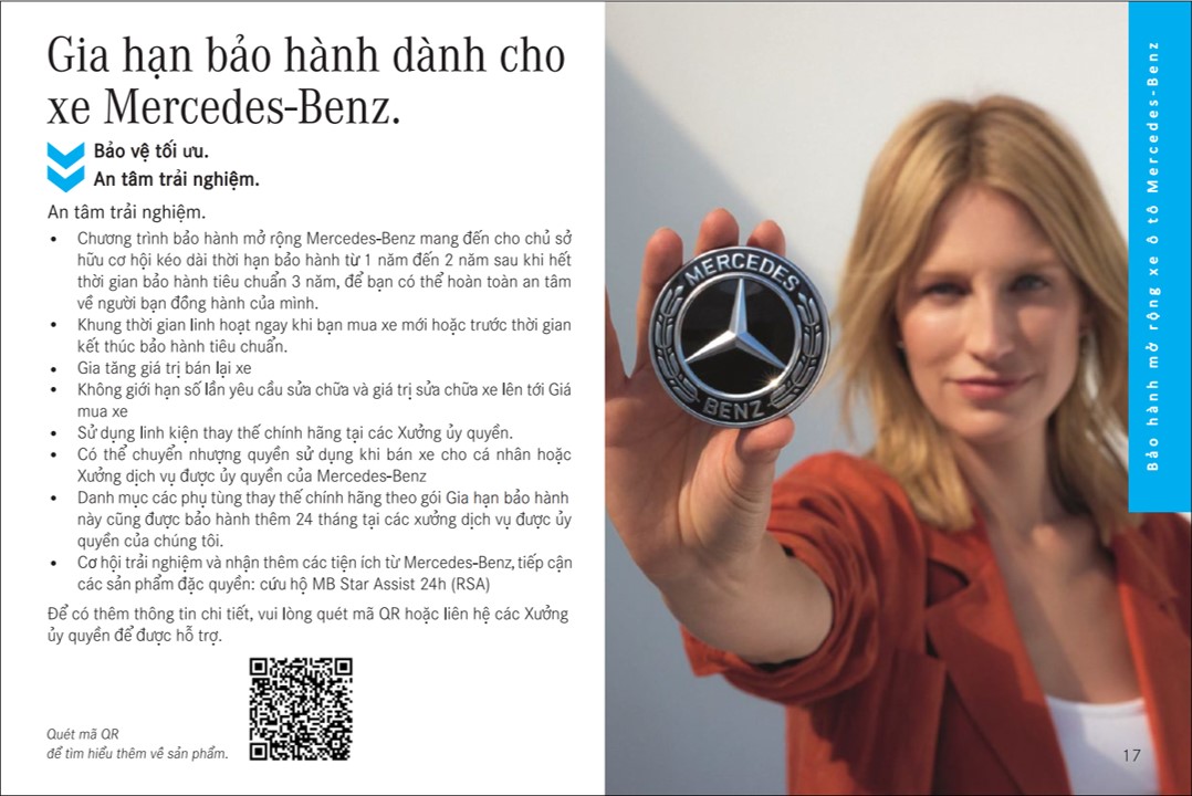 chính sách bảo hành tiêu chuẩn mercedes