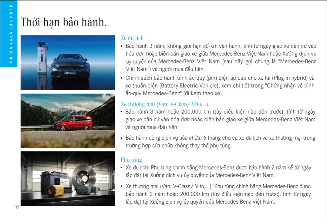 chính sách bảo hành tiêu chuẩn mercedes