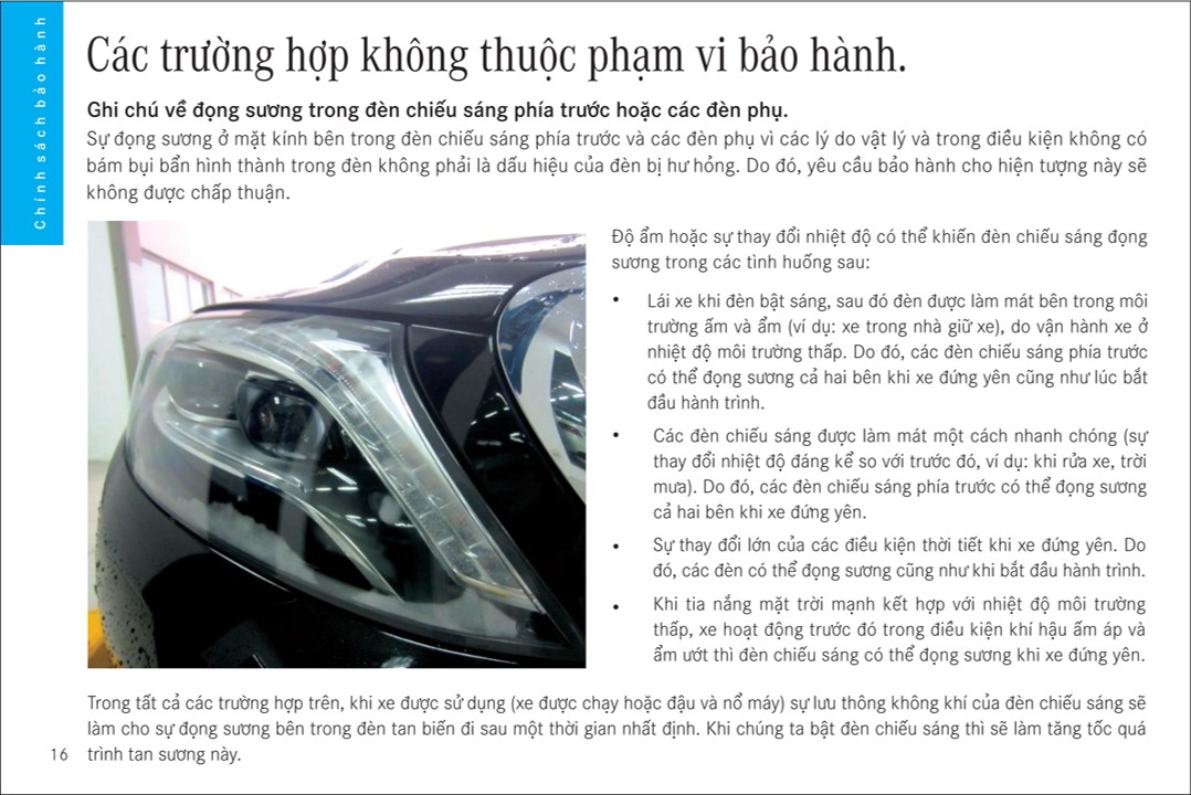 chính sách bảo hành tiêu chuẩn mercedes